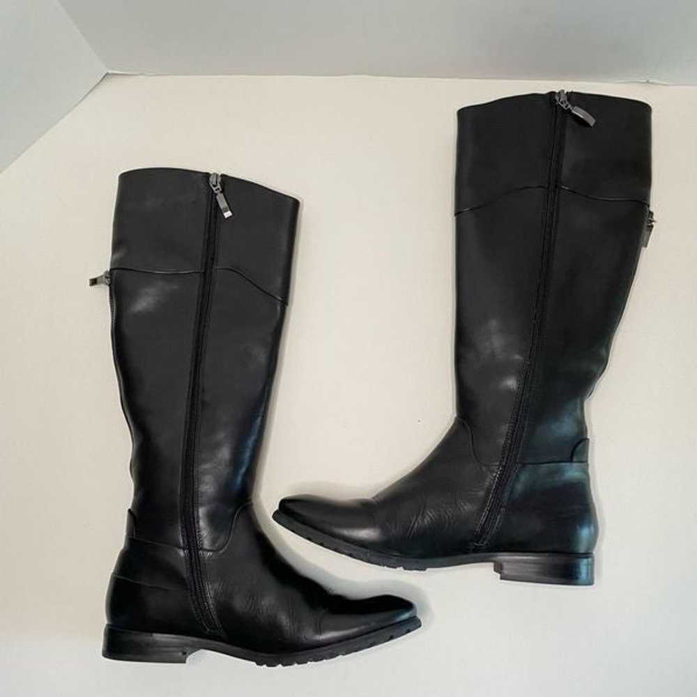 Spring step Knee high leather riding boots black … - image 1