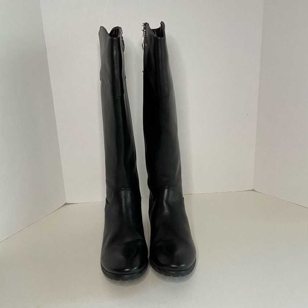 Spring step Knee high leather riding boots black … - image 4