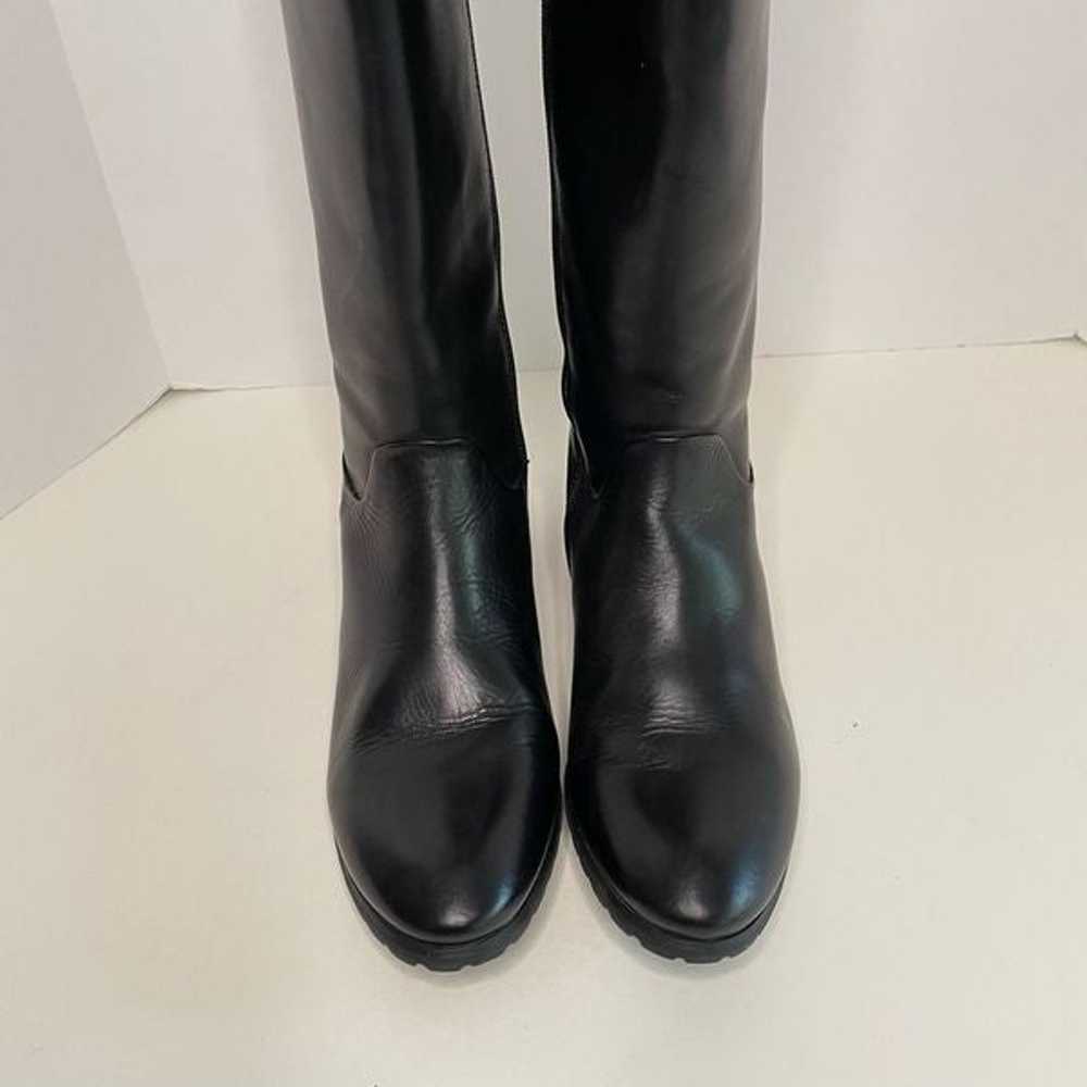 Spring step Knee high leather riding boots black … - image 5