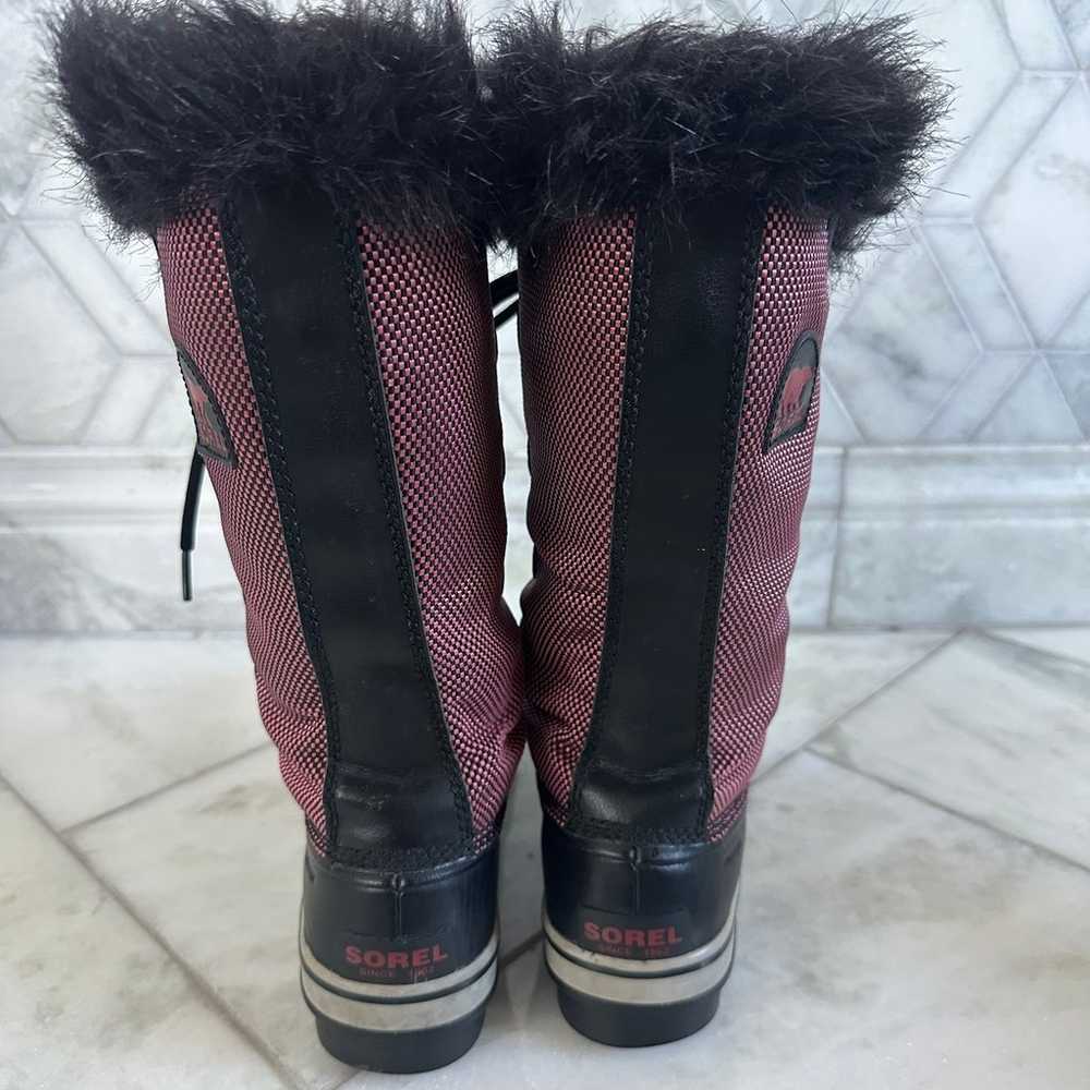 Size 8.5 Women’s Sorel Tofino Black and Pink Faux… - image 6