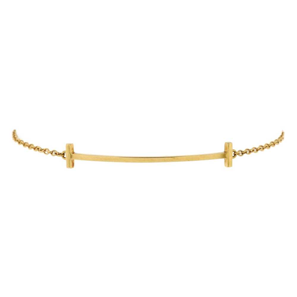 Tiffany & Co. T Smile Chain Bracelet 18K Yellow G… - image 1