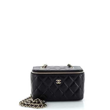 Chanel Classic Vanity Case with Chain Quilted Lam… - image 1