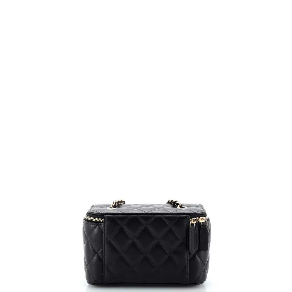 Chanel Classic Vanity Case with Chain Quilted Lam… - image 4