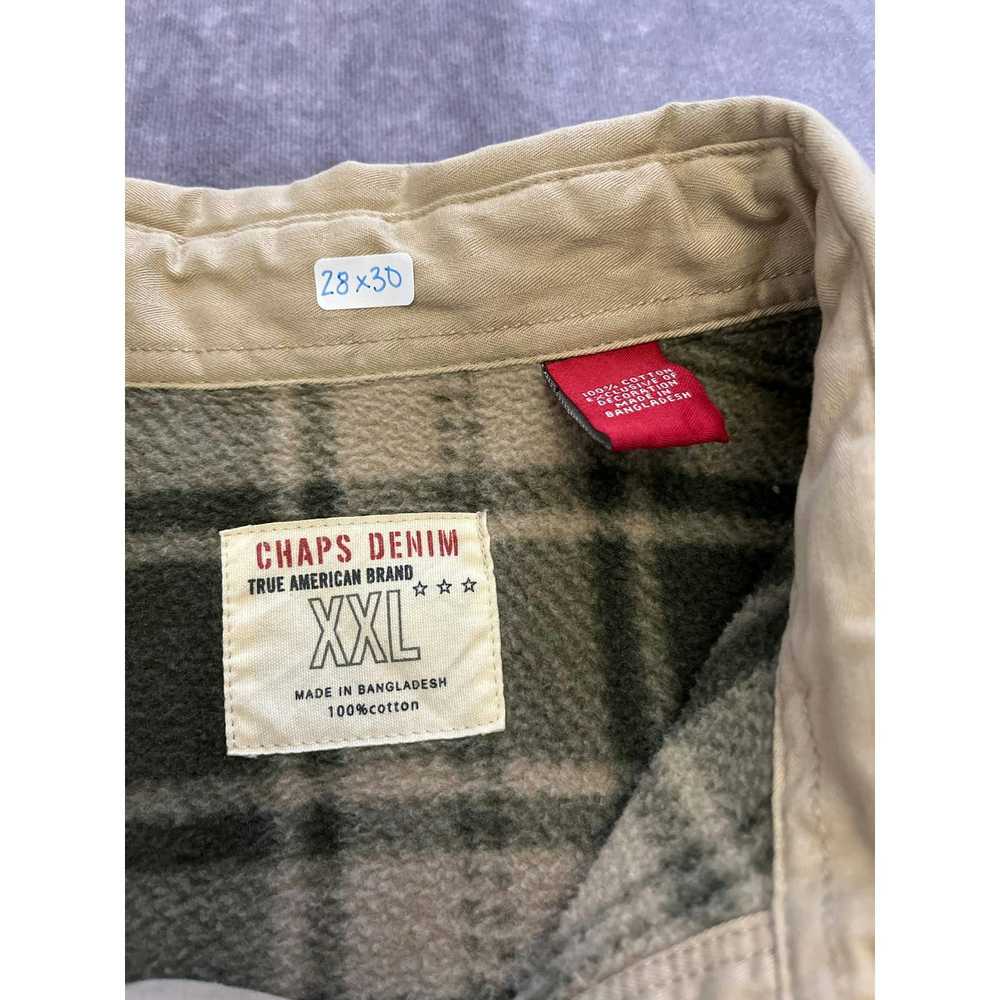 Chaps Chaps Denim Khaki Flannel Lined Button Down - image 2