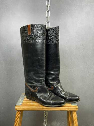 Bally Vintage Bally leather mid calf riding boot r