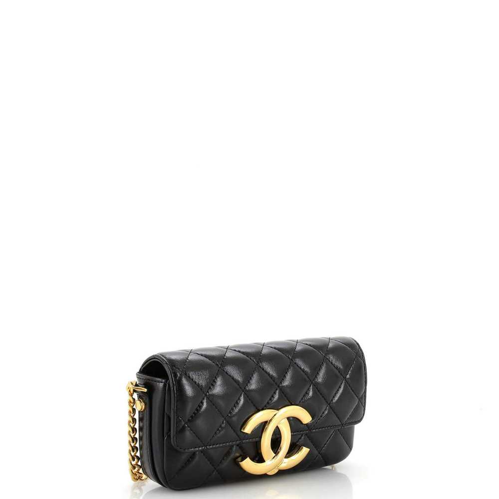 Chanel Giant CC Flap Phone Holder with Chain Quil… - image 3