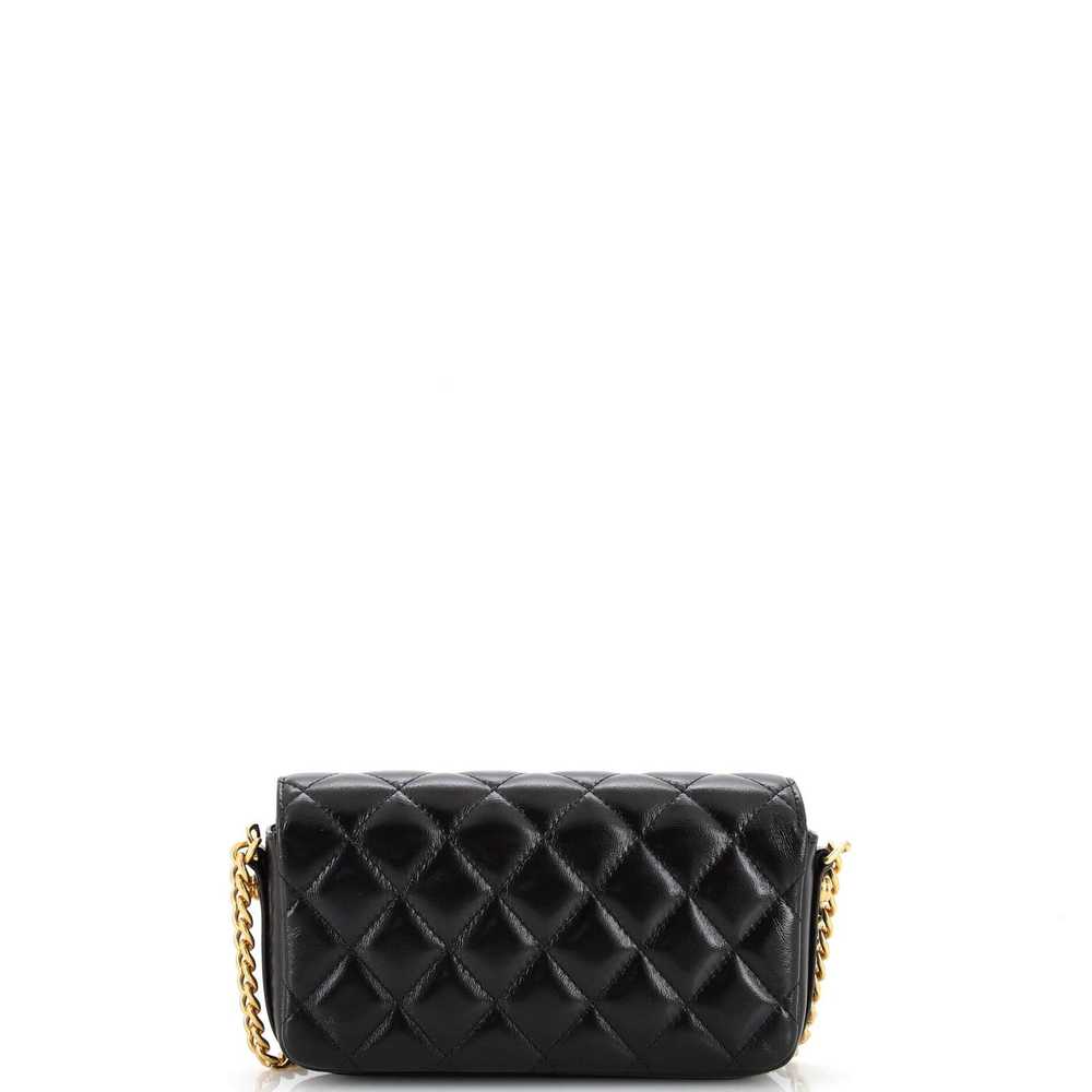 Chanel Giant CC Flap Phone Holder with Chain Quil… - image 4