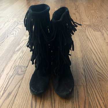 Minnetonka leather fringe boots