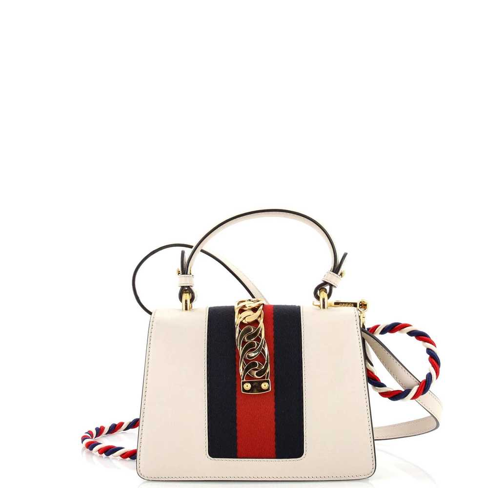 Gucci Sylvie Top Handle Bag Embroidered Leather M… - image 3