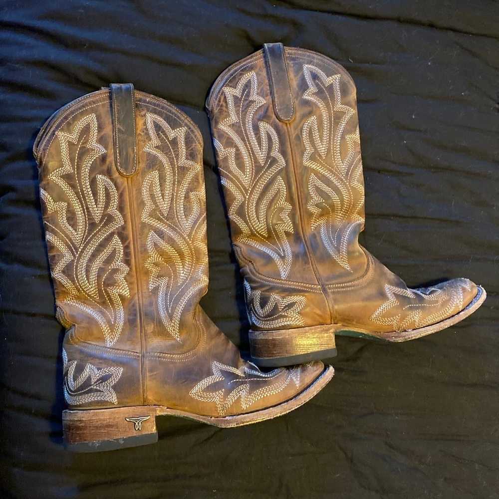 Lane Saratoga Ladies Western Boots 8.5 Brown Leat… - image 1