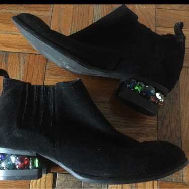 JEFFREY CAMPBELL BEJEWELED SUEDE ANKLE Boots FLAW - image 1