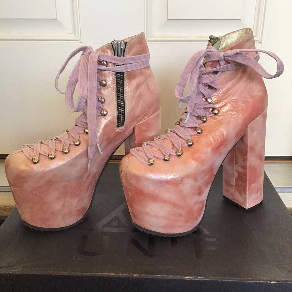 UNIF Hellbound Pink Platform Boots sz 6 - image 5