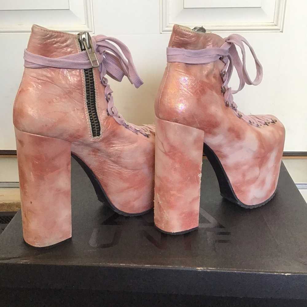UNIF Hellbound Pink Platform Boots sz 6 - image 7