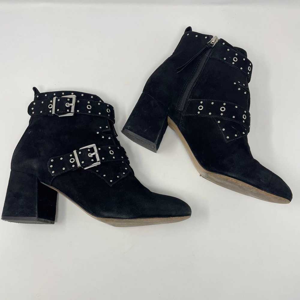 REBECCA MINKOFF Suede Studded Moto Ankle Boots in… - image 3