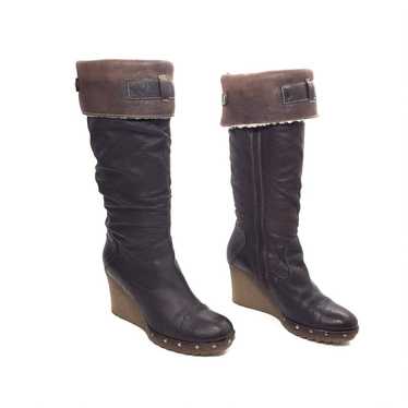 MANAS Brown Leather & Shearling Boots - image 1