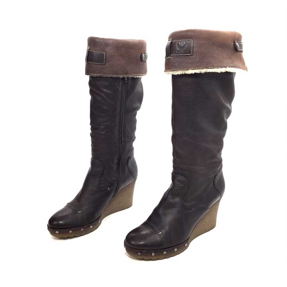 MANAS Brown Leather & Shearling Boots - image 2
