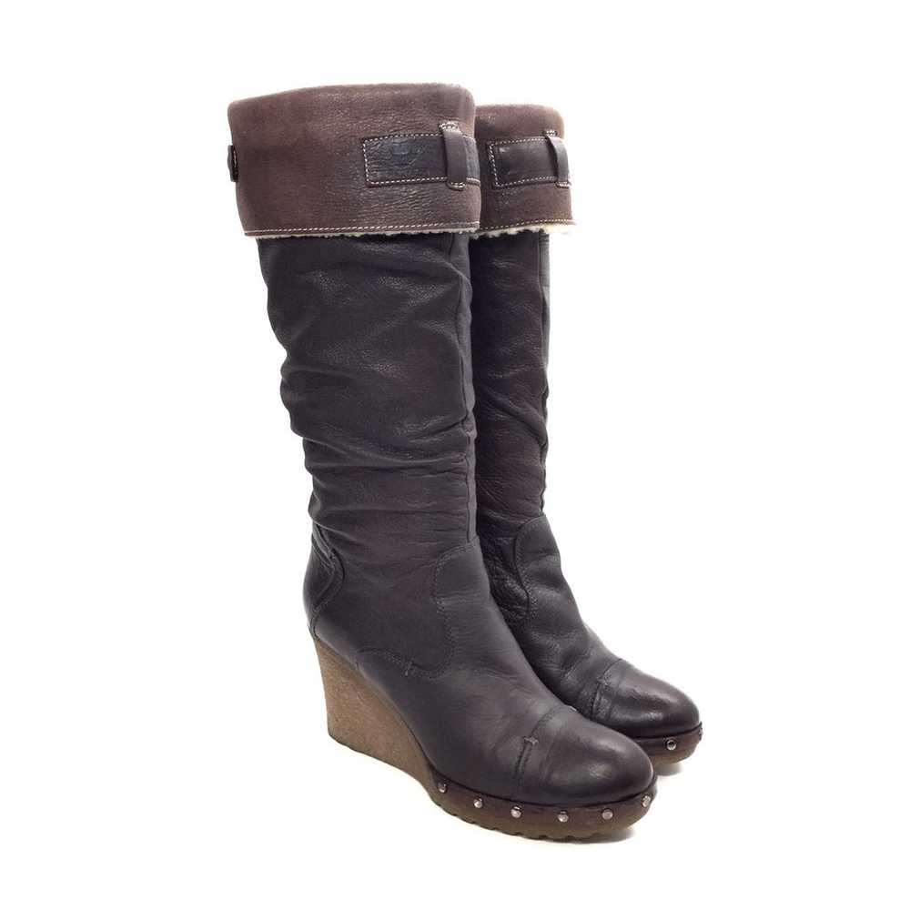 MANAS Brown Leather & Shearling Boots - image 3