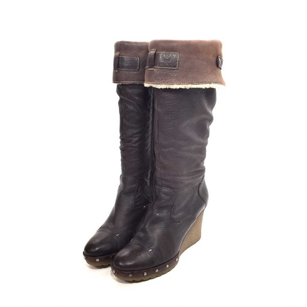 MANAS Brown Leather & Shearling Boots - image 4