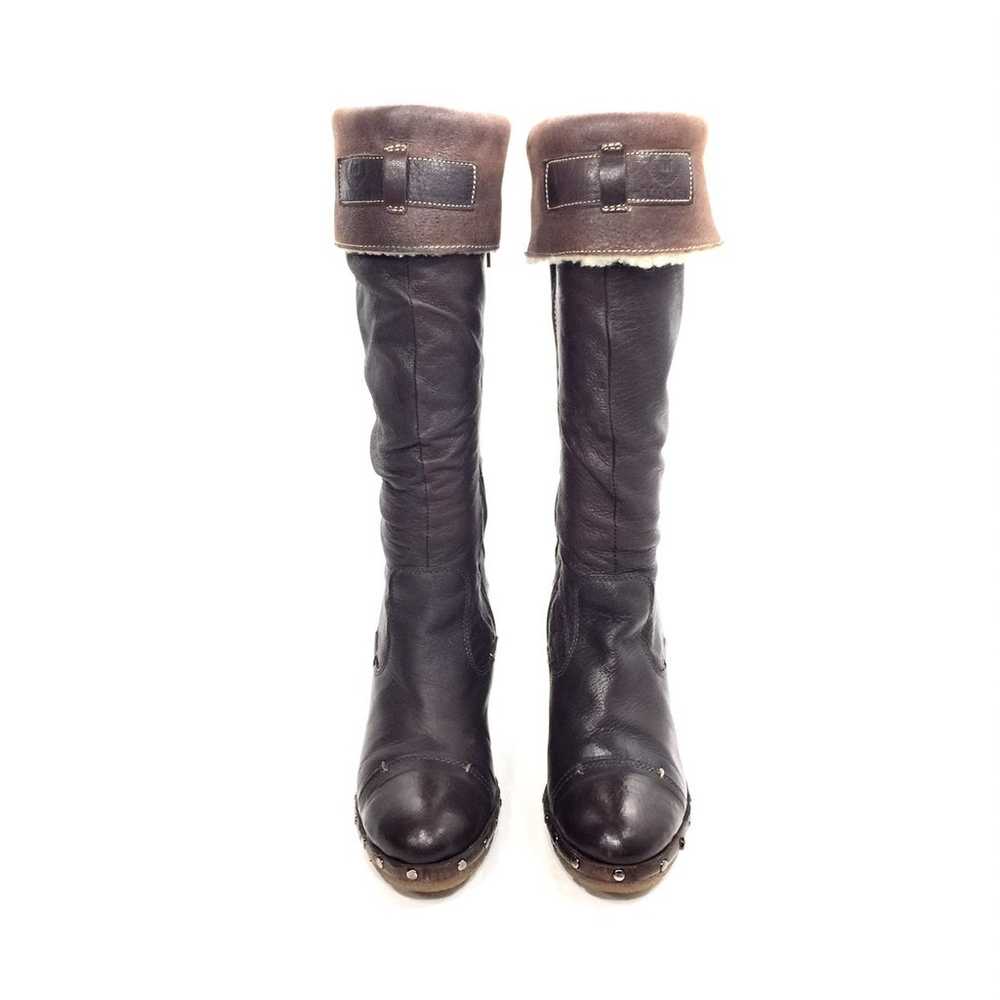 MANAS Brown Leather & Shearling Boots - image 5