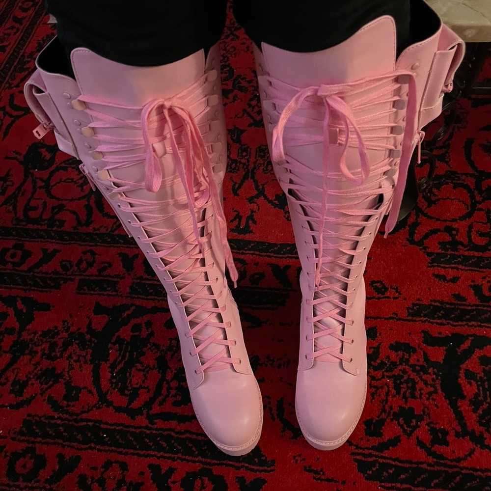 Pink combat boots - image 2