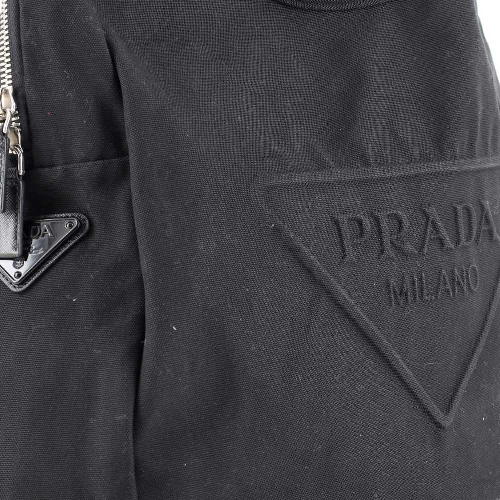 Prada Triangle Logo Zip Hobo Embossed Canvas Large - image 8