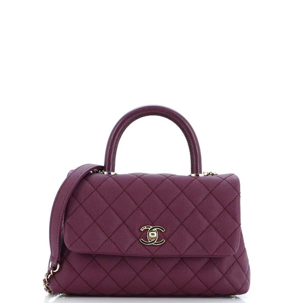 Chanel Coco Top Handle Bag Quilted Caviar with Li… - image 1