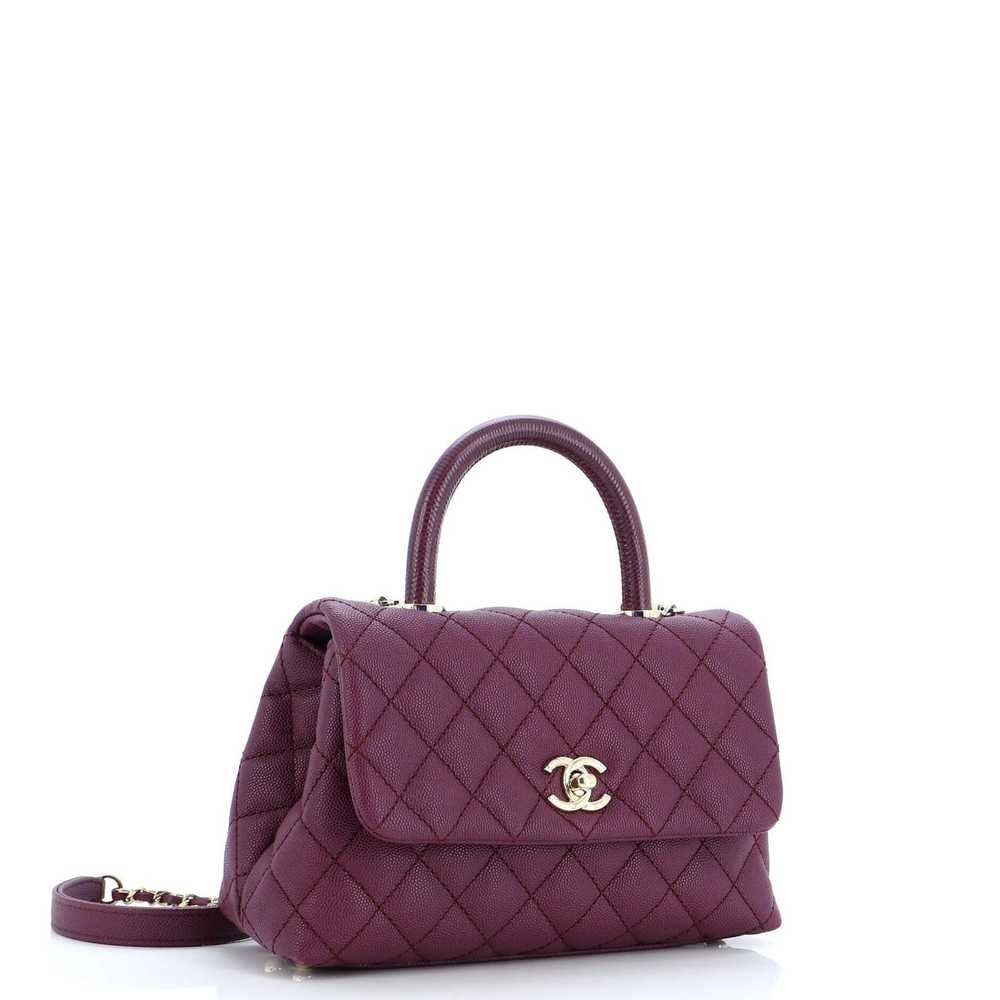 Chanel Coco Top Handle Bag Quilted Caviar with Li… - image 3