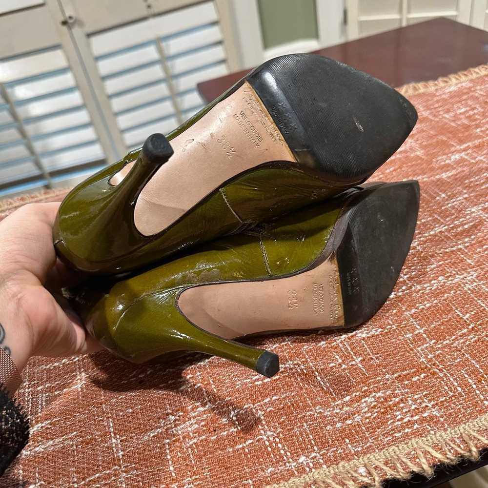 Goffredo Fantini Dark Olive Patent Leather Bootie… - image 9