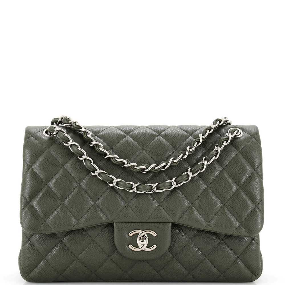 Chanel Classic Double Flap Bag Quilted Caviar Jum… - image 1