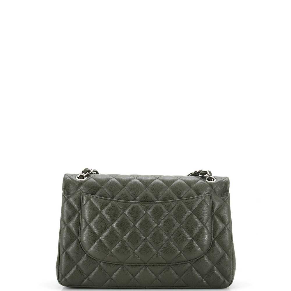 Chanel Classic Double Flap Bag Quilted Caviar Jum… - image 3
