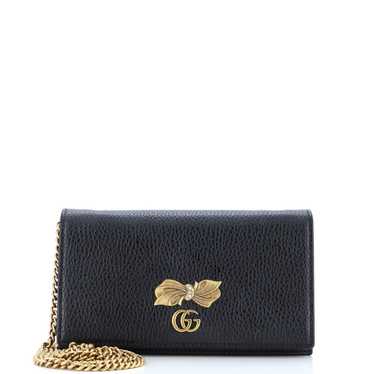 Gucci GG Marmont Chain Wallet Embellished Leather… - image 1