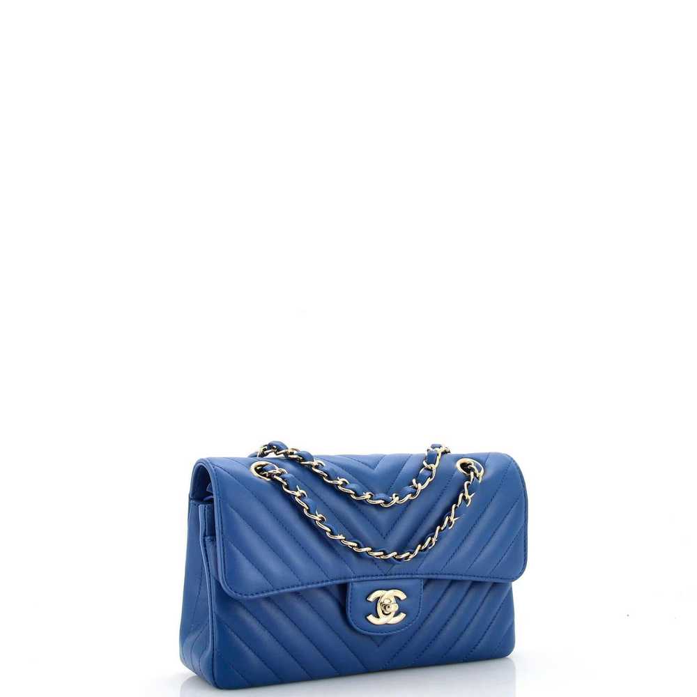 Chanel Classic Double Flap Bag Chevron Lambskin S… - image 3
