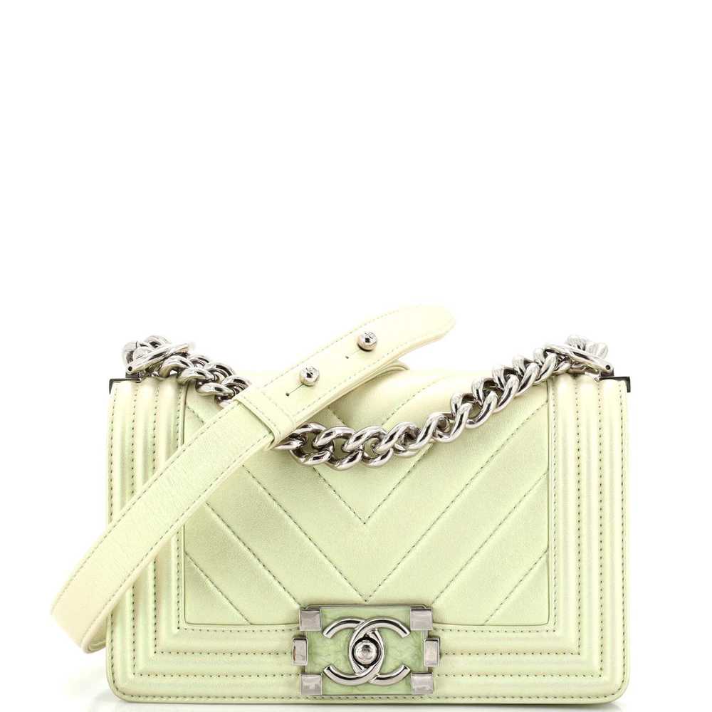 Chanel Boy Flap Bag Iridescent Chevron Lambskin S… - image 1