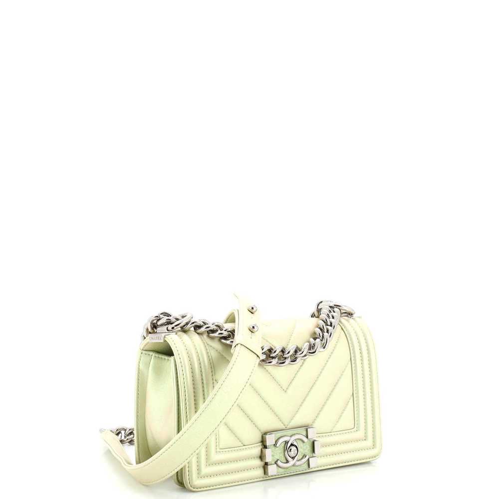 Chanel Boy Flap Bag Iridescent Chevron Lambskin S… - image 3