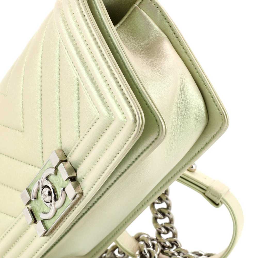 Chanel Boy Flap Bag Iridescent Chevron Lambskin S… - image 7