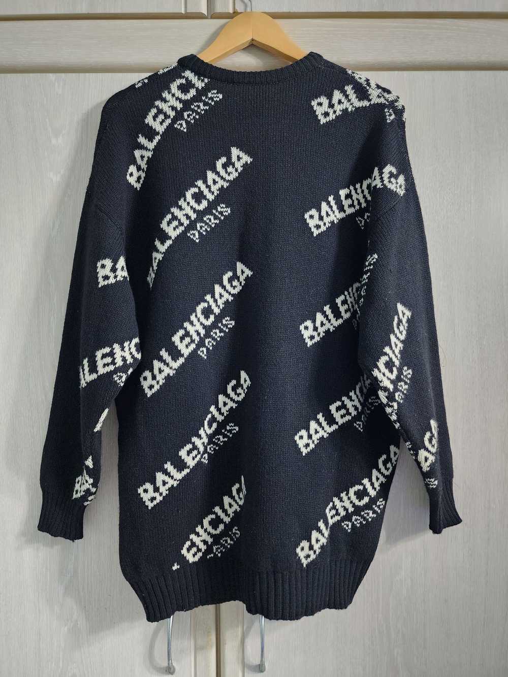 Balenciaga Jacquard Allover Logo Sweater - image 2