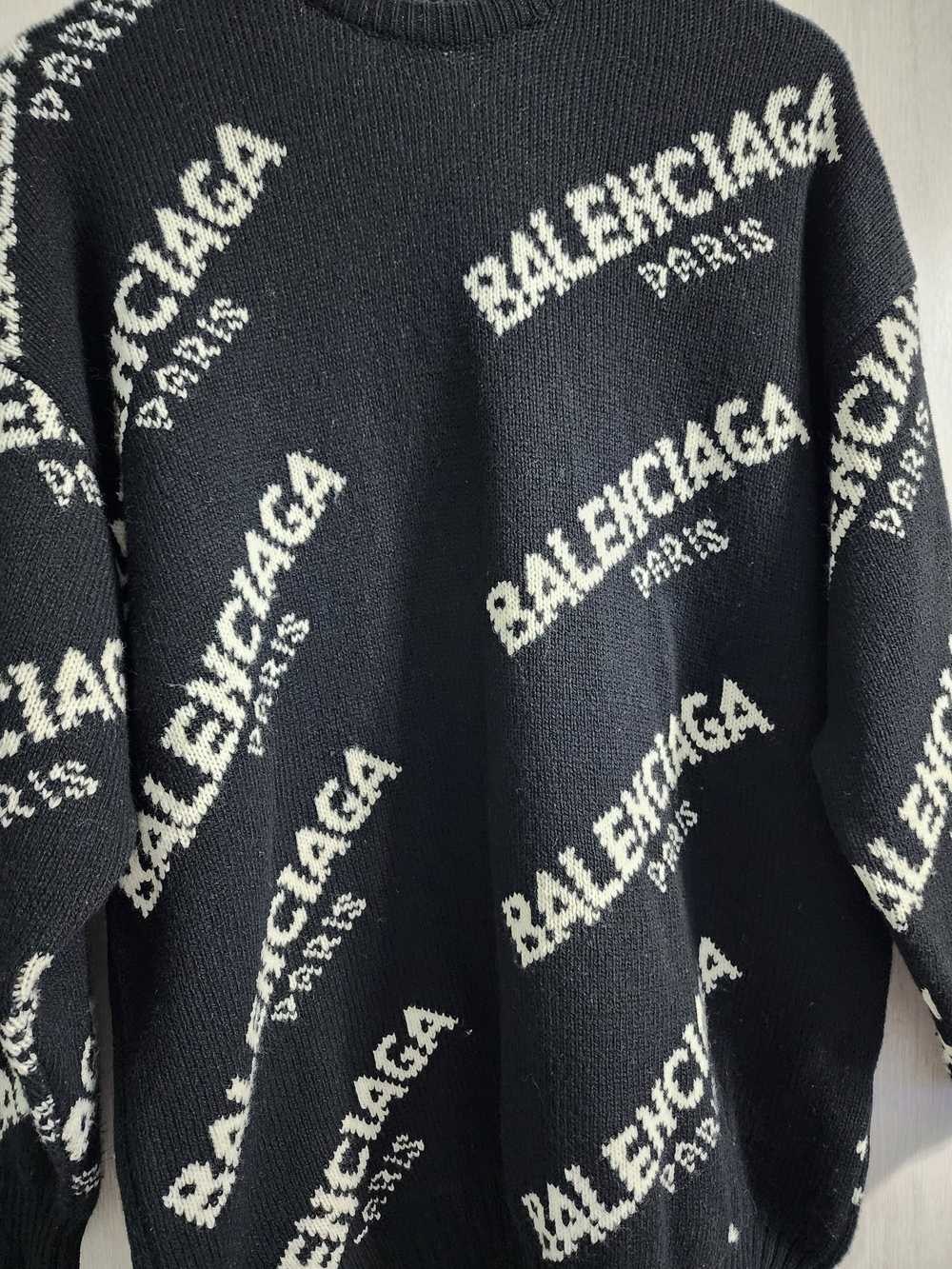 Balenciaga Jacquard Allover Logo Sweater - image 3