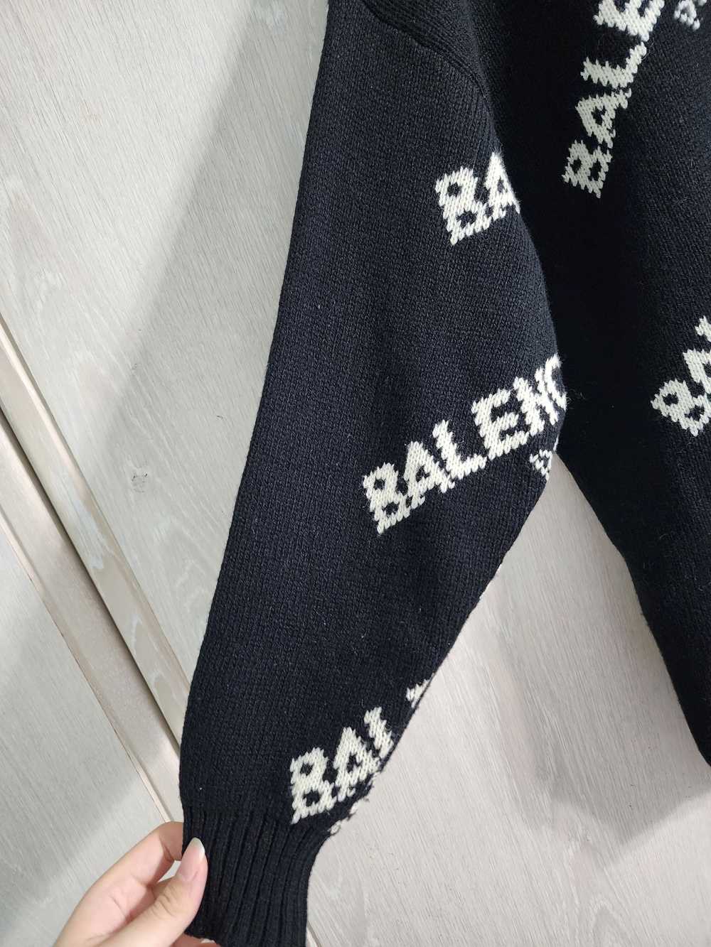 Balenciaga Jacquard Allover Logo Sweater - image 7