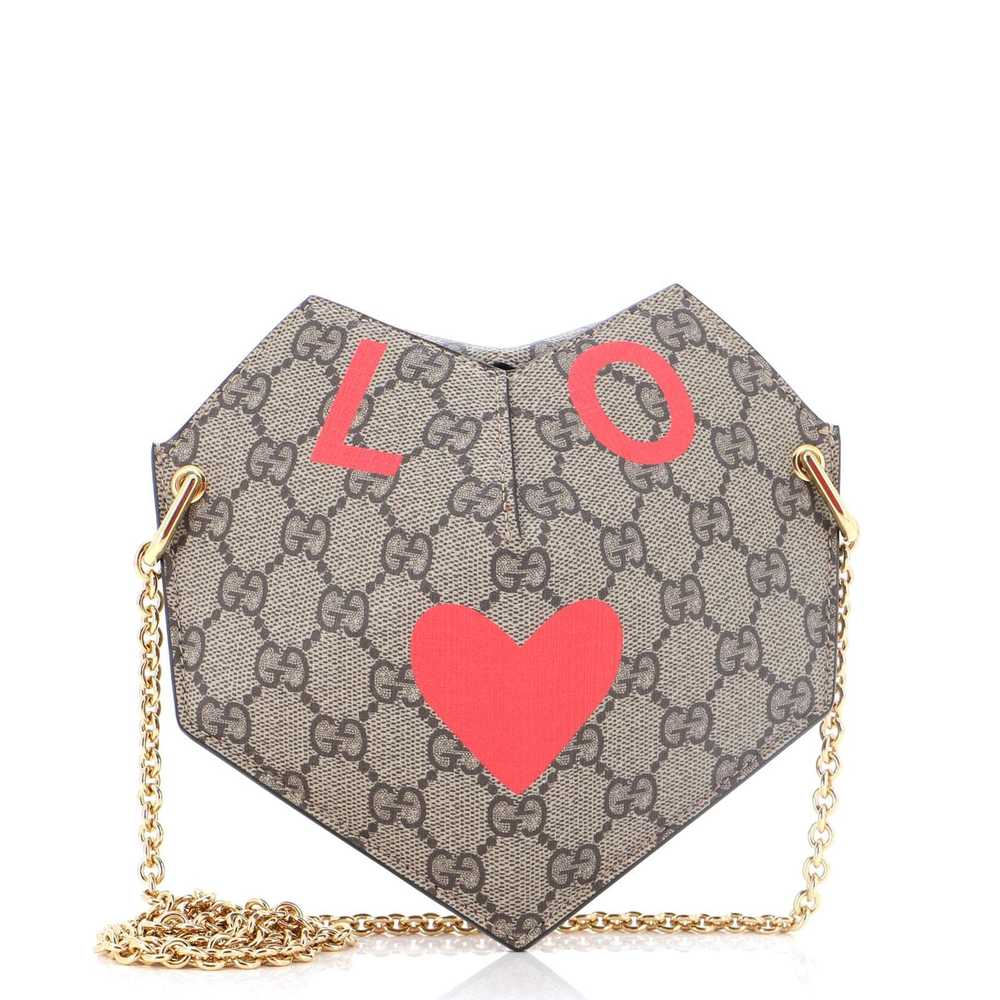 Gucci Valentine's Day Heart Bag Printed GG Coated… - image 1