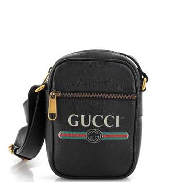 Gucci Logo Zip Messenger Bag Printed Leather Mini - image 1