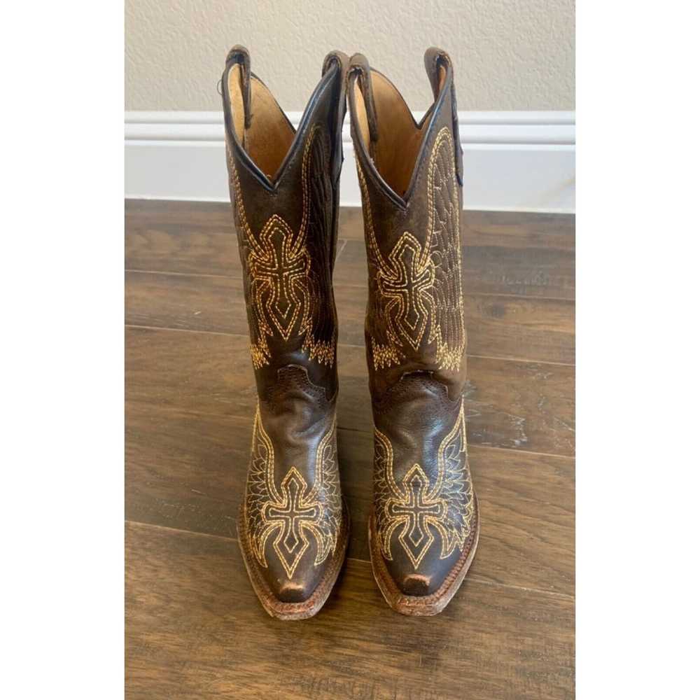 CORRAL Boots Leather Teens 4 T Western Cowboy Gir… - image 1