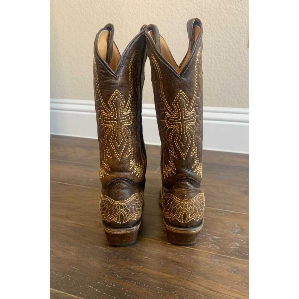 CORRAL Boots Leather Teens 4 T Western Cowboy Gir… - image 3
