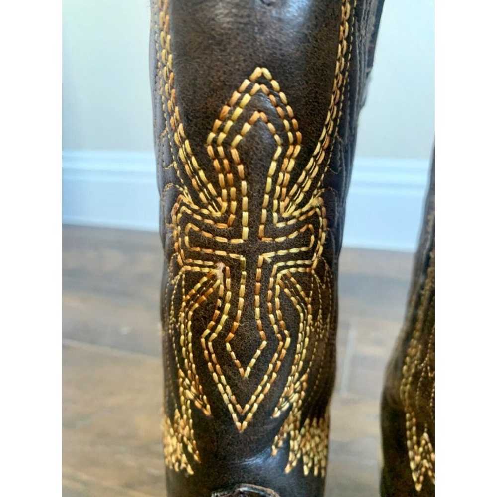 CORRAL Boots Leather Teens 4 T Western Cowboy Gir… - image 5