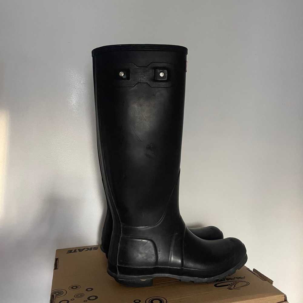 MATTE BLACK HUNTER BOOTS TALL - image 5