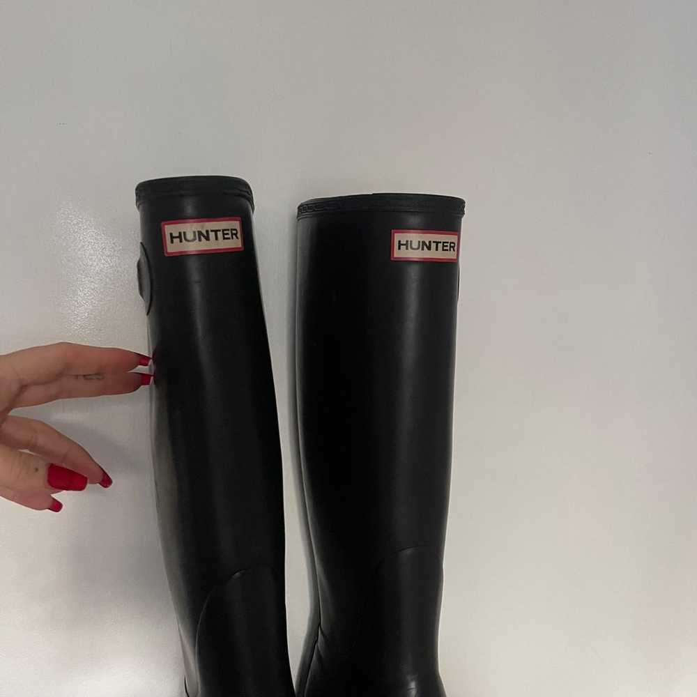 MATTE BLACK HUNTER BOOTS TALL - image 7