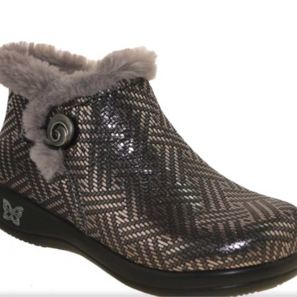 Alegria Meri Pewter Dazzle Booties size 6 NWOT - image 1