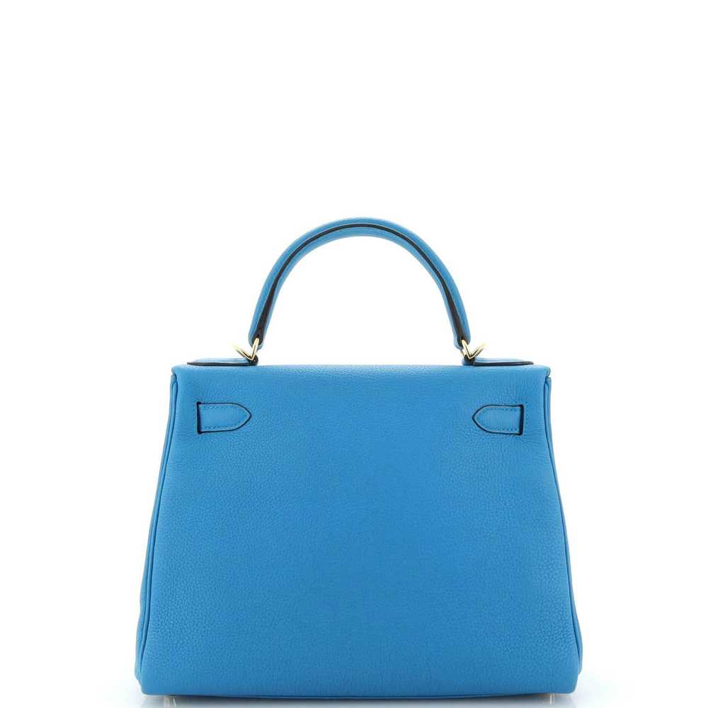 Hermes Kelly Handbag Blue Togo with Gold Hardware… - image 4