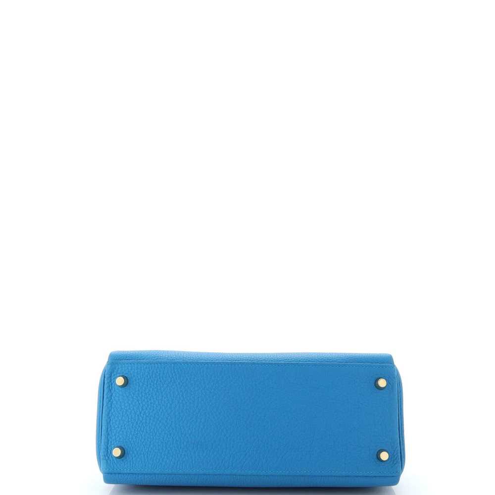 Hermes Kelly Handbag Blue Togo with Gold Hardware… - image 5