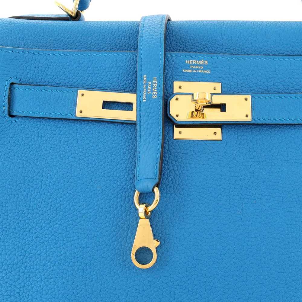 Hermes Kelly Handbag Blue Togo with Gold Hardware… - image 7