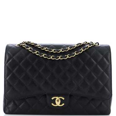 Chanel Classic Double Flap Bag Quilted Caviar Maxi - image 1